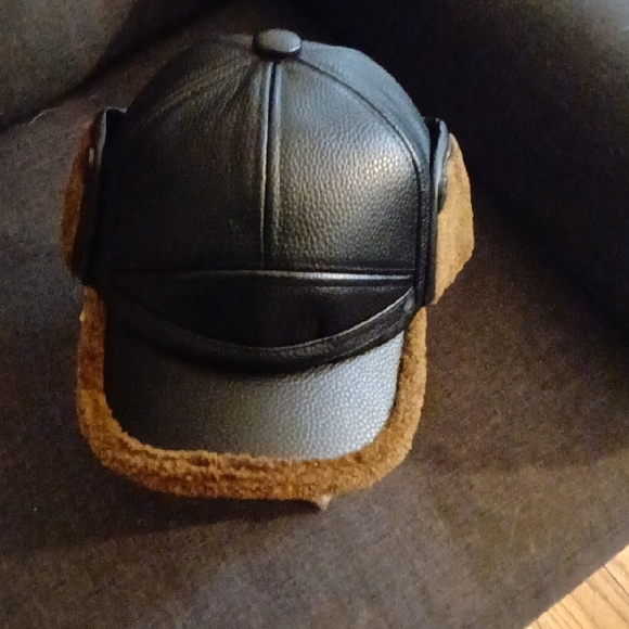 Lovely Day Accessories - #19 Black and Brown Leather Trapper Hat